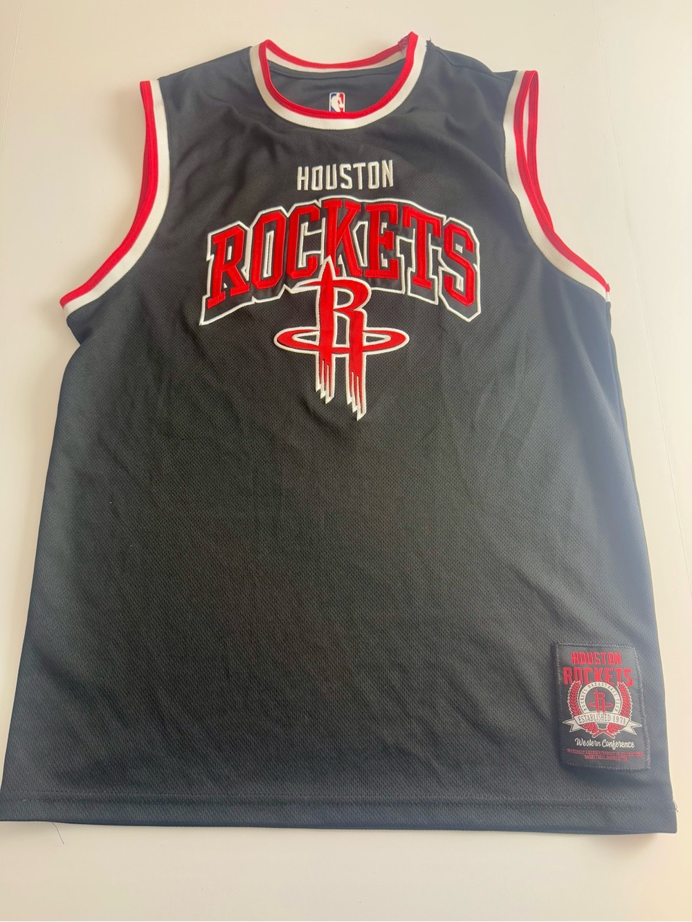 NBA Houston Rockets Black Red Sleeveless Basketball Jersey